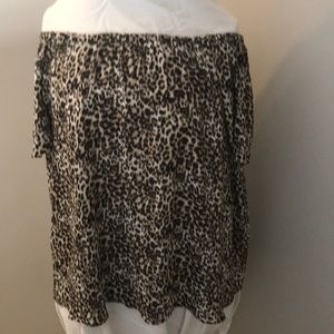 Leopard off the shoulder top